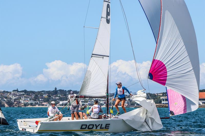 Harken Youth Match Racing World Championship - Day 2 - February 28, 2020 - Waitemata Harbour photo copyright Andrew Delves taken at Royal New Zealand Yacht Squadron and featuring the Elliott 6m class