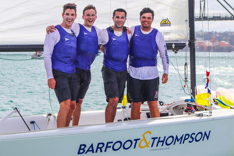 Harry Hall, Nick Rozenaures, Louis Schofield and James Hodgson photo copyright Andrew Delves taken at Royal New Zealand Yacht Squadron and featuring the Elliott 6m class