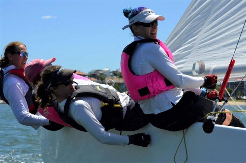 Mooloolaba Women's Keelboat Regatta - The Bazinga Girls team of Alenka Caserman, Adriana Brownlee, Christine Mah and Megan Houston in action photo copyright Photo supplied taken at Mooloolaba Yacht Club and featuring the Elliott 6m class