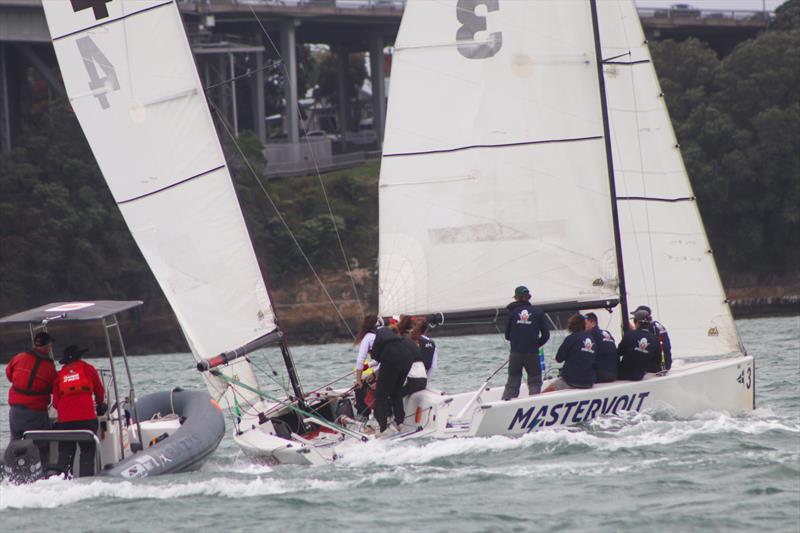Josh Hyde and Megan Thomson - Harken Auckland Match Racing Championships - December 2021 - Royal New Zealand Yacht Squadron - photo © Billy Woodworth