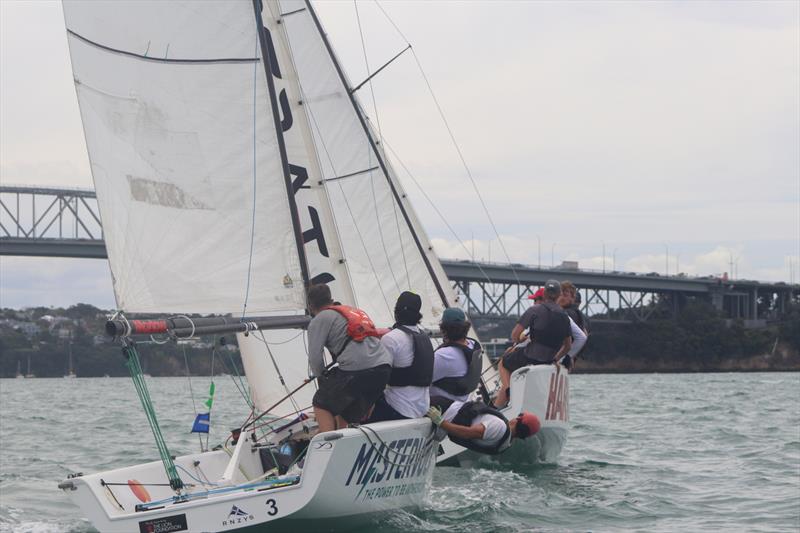 Maeve White chasing Braedyn Denney around the bottom mark - Harken NZ NZ Match Racing Championship - Royal NZ Yacht Squadron - January 22-24, 2022 - photo © RNZYS Media