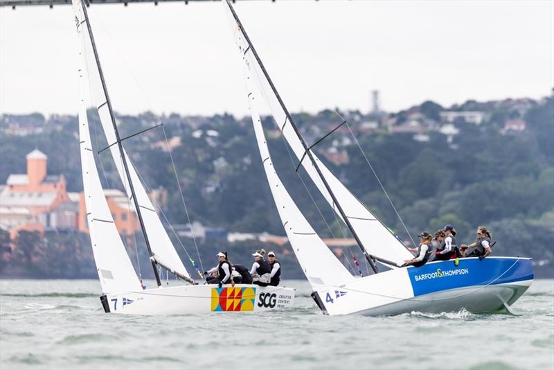 Barfoot & Thompson Women's World Match Racing Championships - Day 1 - November 10, 2022 - Auckland photo copyright Adam Mustill taken at Royal New Zealand Yacht Squadron and featuring the Elliott 7 class