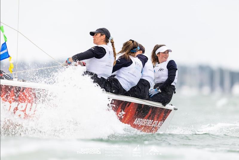 Celia Willison and the Edge Womens Match Team of Alison Kent, Charlotte Porter, Paige Cook, Serena Woodall photo copyright Adam Mustill/LiveSailDie taken at Royal New Zealand Yacht Squadron and featuring the Elliott 7 class