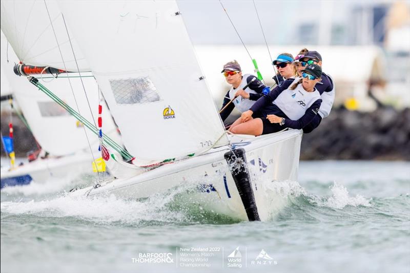 Celia Willison and the Edge Womens Match Team of Alison Kent, Charlotte Porter, Paige Cook, Serena Woodall photo copyright Adam Mustill taken at Royal New Zealand Yacht Squadron and featuring the Elliott 7 class