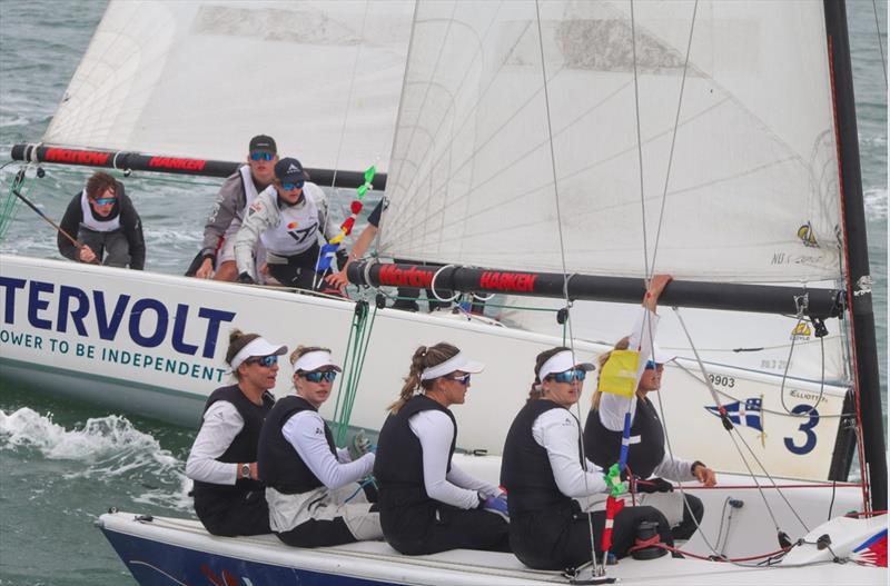 2.0 Racing - Thomson, Copeland, Rees, Andres and Merchant (Front) - in action at the 2022 New Zealand Match Racing Championships in October photo copyright William Woodworth - RNZYS taken at Royal New Zealand Yacht Squadron and featuring the Elliott 7 class