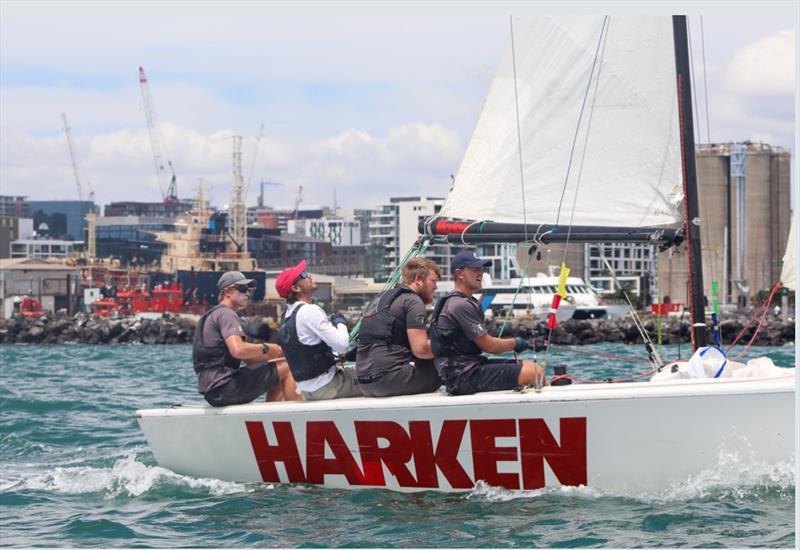 KNOTS Racing - Egnot-Johnson, Barnett, Tim Snedden and Zak Merton - racing at the Harken New Zealand Match Racing Championships in January photo copyright William Woodworth - RNZYS taken at Royal New Zealand Yacht Squadron and featuring the Elliott 7 class