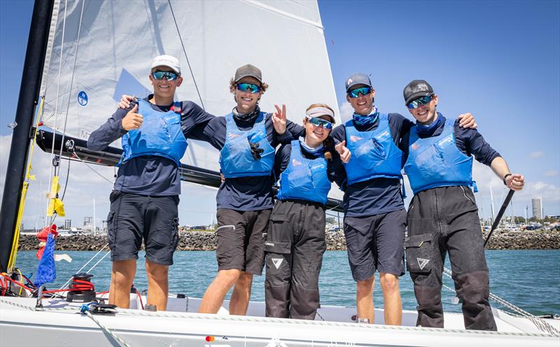 Royal Prince Alfred Yacht Club's, Daniel Kemp and his crew of Louis Tilly, Lachlan Wallace, Charlie Verity, Isabella Holdworth - Youth International Match Racing Cup - RNZYS - March 7-10, 2024 photo copyright Suellen Hurling taken at Royal New Zealand Yacht Squadron and featuring the Elliott 7 class