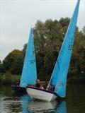 Mike Cossey & Christine Barron lead Greg Croydon & Gail Ranford during race 3 of the Redditch Enterprise Open © Victoria Rose