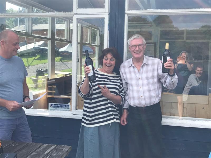 Martin Davis and Angie Bates finish second in the Earlswood Lakes Enterprise Open photo copyright Jennifer Foort taken at Earlswood Lakes Sailing Club and featuring the Enterprise class