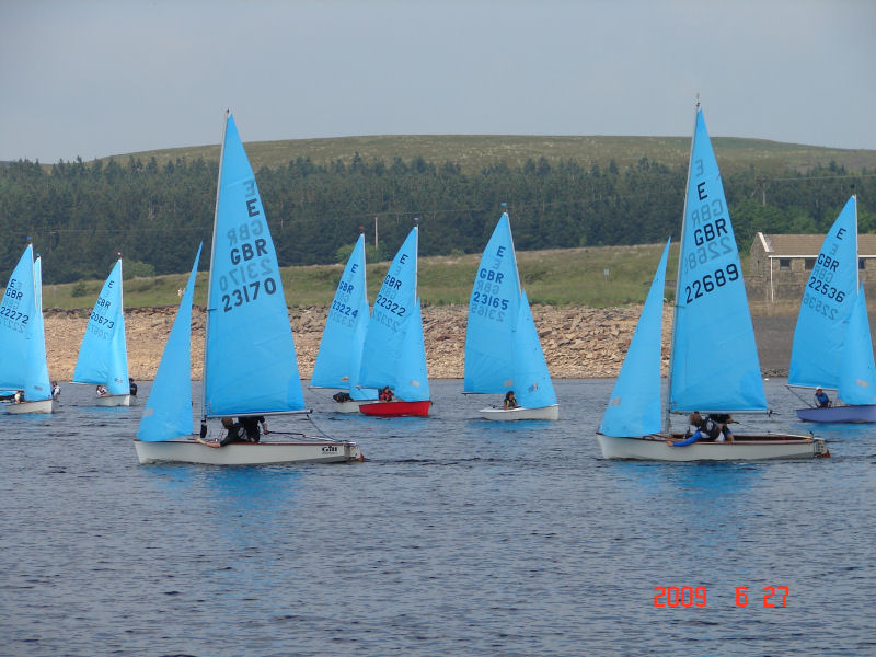 Sunshine and light winds for the Enterprise Inlands at Pennine SC photo copyright Ray Evans taken at Pennine Sailing Club and featuring the Enterprise class
