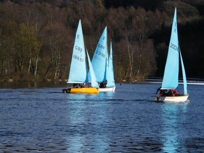 Enterprise Match Racing Championships at Etherow Country Park photo copyright Steve Blackburn taken at Etherow Country Park Sailing Club and featuring the Enterprise class