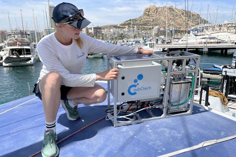 AkzoNobel Ocean Racing gets ready to install science equipment photo copyright Rosalin Kuiper taken at  and featuring the Environment class