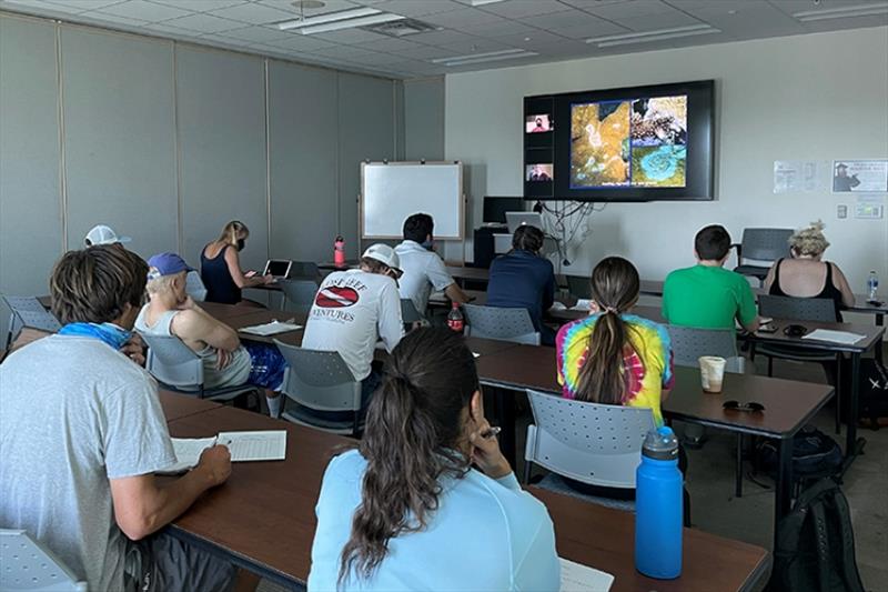 Marine science students at College of the Florida Keys participate in coral restoration maintenance training with Dr. Andy Bruckner from the Florida Keys National Marine Sanctuary. - photo © Abigail Clark