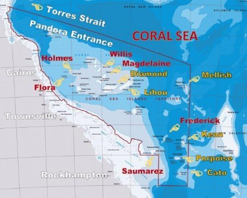 Coral Sea map photo copyright Jack and Jude Binder taken at  and featuring the Environment class