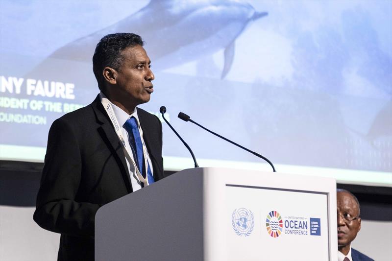 Former President of the Republic of the Seychelles, Danny Faure at The Ocean Race's ocean rights event at the UN Ocean Conference, 30th June 2022 photo copyright Cherie Bridges / The Ocean Race taken at  and featuring the Environment class