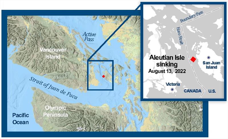 The fishing vessel Aleutian Isle sank next to San Juan Island in Puget Sound photo copyright NOAA Fisheries taken at  and featuring the Environment class