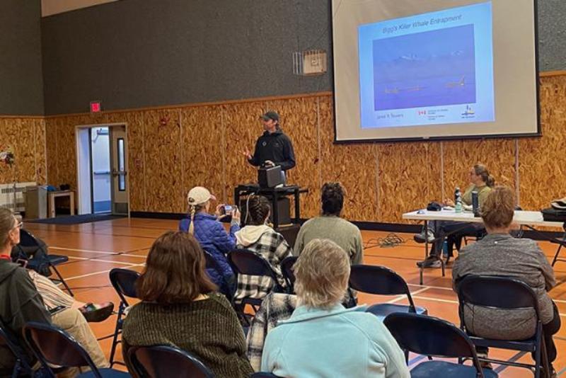 The team held a community meeting in Coffman Cove before they attempted to free the killer whales from natural entrapment in Barnes Lake - photo © Chloe Kotik, University of Alaska-Fairbanks/Orca Conservancy