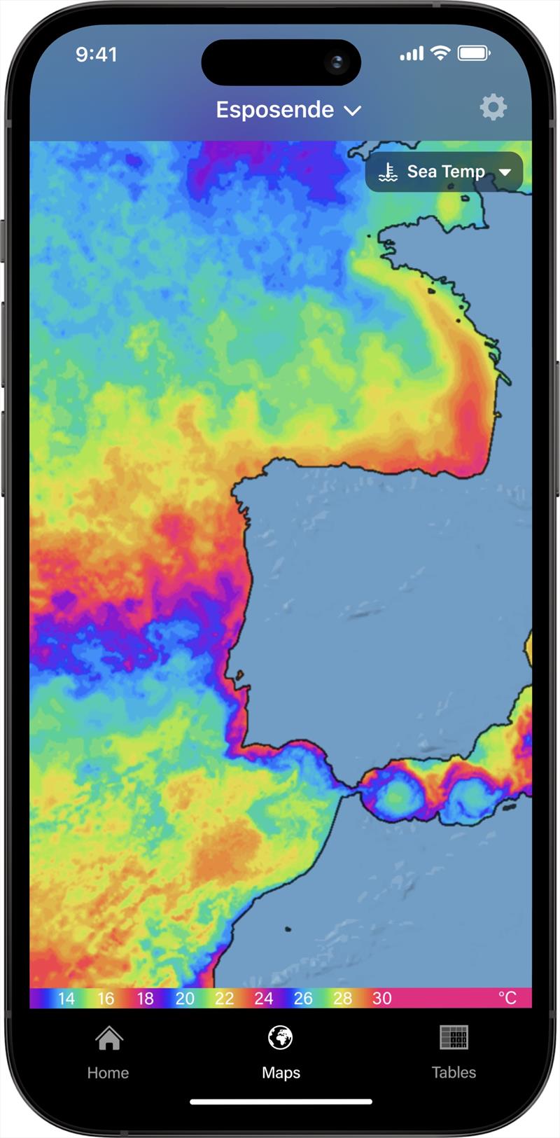 Sea temp view - photo © Predictwind