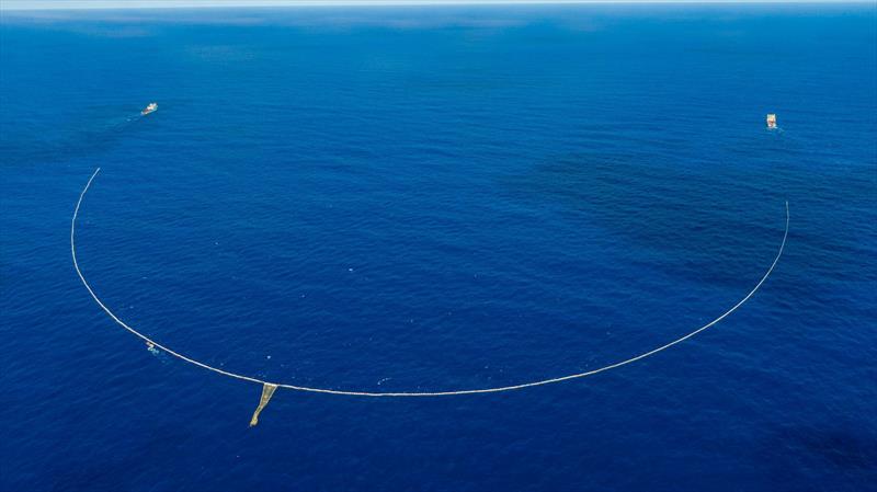 The Ocean Cleanup 100th extraction - Catch on aerial view - photo © The Ocean Cleanup