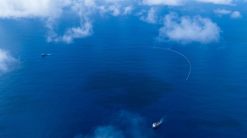 The Ocean Cleanup's System 03 (AKA `Josh`) at work ridding the ocean of floating plastic photo copyright The Ocean Cleanup taken at Alice River Anglers Club and featuring the Environment class