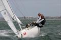 Andy Beadsworth digs in upwind during the 2007 Etchells Worlds © Fiona Brown / www.fionabrown.com