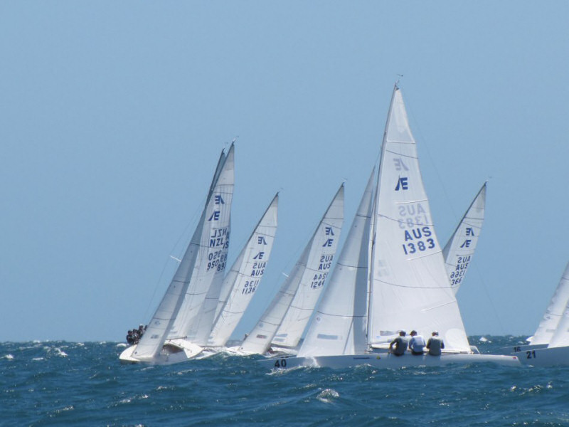 Racing on day five of the Etchells Australian Championship photo copyright Steve Hall taken at Royal SA Yacht Squadron and featuring the Etchells class