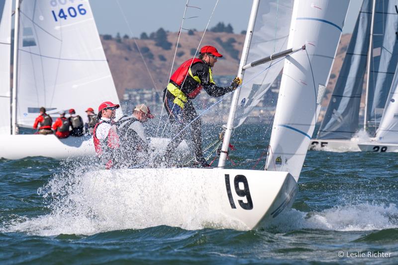 Senet Bischoff takes the lead after day 2 of the Etchells Worlds in San Francisco photo copyright Leslie Richter / Rockskipper Photography taken at San Francisco Yacht Club and featuring the Etchells class