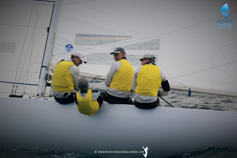 The Dock Mooloolaba Australasian Championship day 2 photo copyright Nic Douglass / www.AdventuresofaSailorGirl.com taken at Mooloolaba Yacht Club and featuring the Etchells class