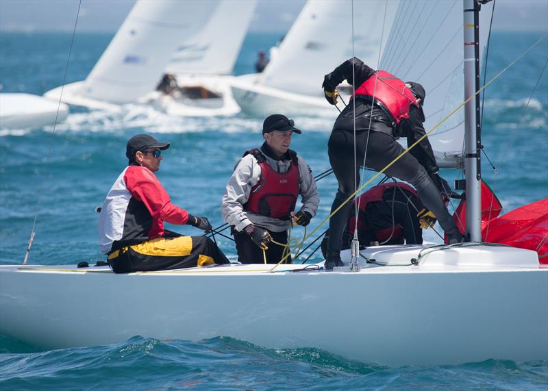On board with Iron Lotus (Tom King, Ivan Wheen, David Edwards and Greg O'Shea) during the 2018 Etchells Queensland State Championship in Brisbane photo copyright Kylie Wilson / www.PositiveImage.com.au taken at Royal Queensland Yacht Squadron and featuring the Etchells class