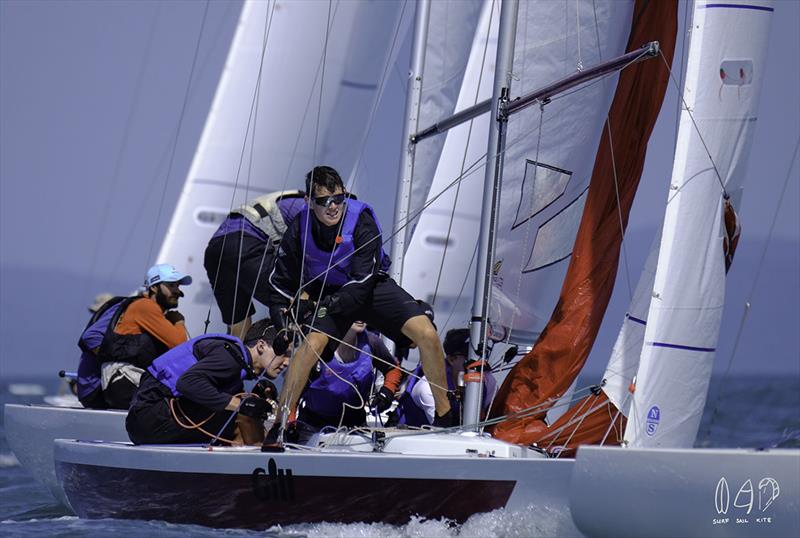 The Youth Squad on Grand V have been carving it up on day 5 of the 2018 Etchells World Championship photo copyright Mitchell Pearson / SurfSailKite taken at Royal Queensland Yacht Squadron and featuring the Etchells class