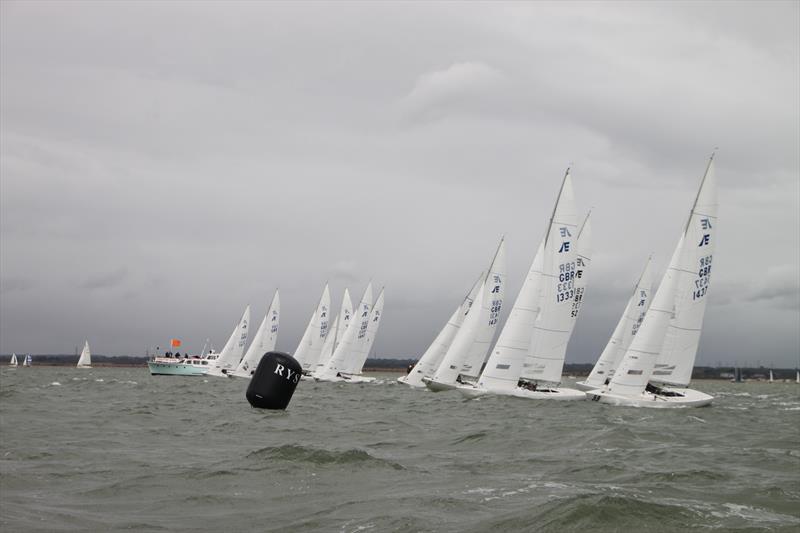 Etchells clean start held back by the tide during the Sir Kenneth Preston Trophy photo copyright Rob Goddard taken at Royal Yacht Squadron and featuring the Etchells class