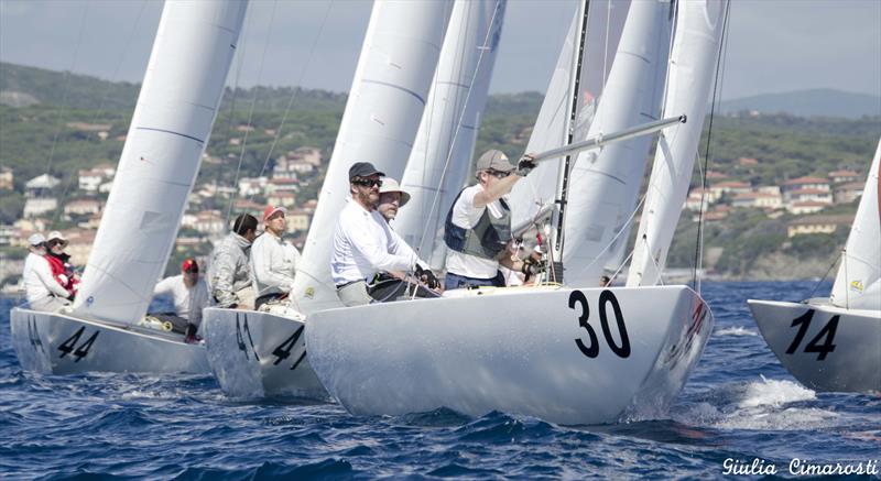 Day 1 of the Etchells World Championships photo copyright Giulia Cimarosti taken at Cala De'Medici Yacht Club and featuring the Etchells class