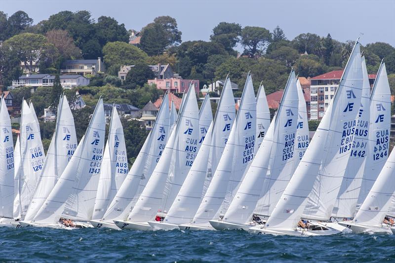 Wall of white - always hard to go well if you're not on the front line photo copyright Andrea Francolini taken at Royal Sydney Yacht Squadron and featuring the Etchells class
