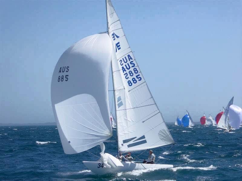 This thing of ours leading the fleet off Fremantle photo copyright Ron Jensen taken at Royal Perth Yacht Club and featuring the Etchells class