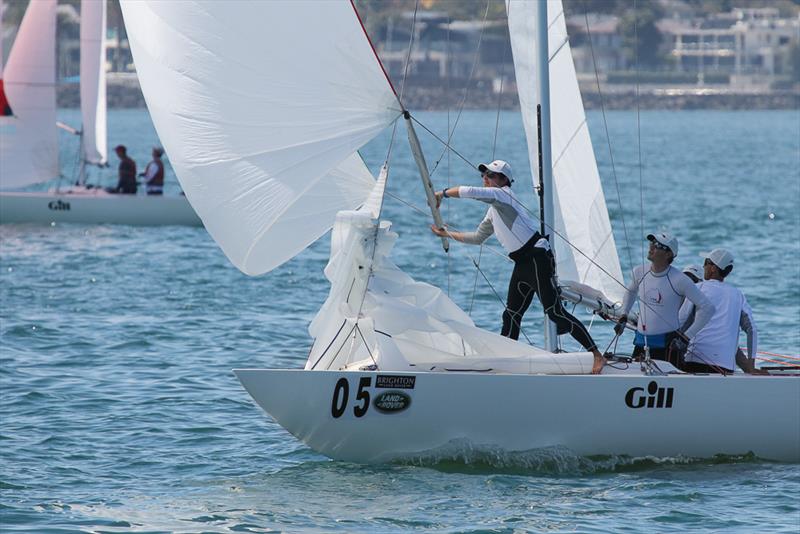 Lisa AUS925 – Skippered by Martin Hall, crew Julian Plante, David Chapman and Mark Langford. Currently one point off the lead, which they share with Dawn Raid photo copyright Alex McKinnon Photography taken at Royal Brighton Yacht Club and featuring the Etchells class