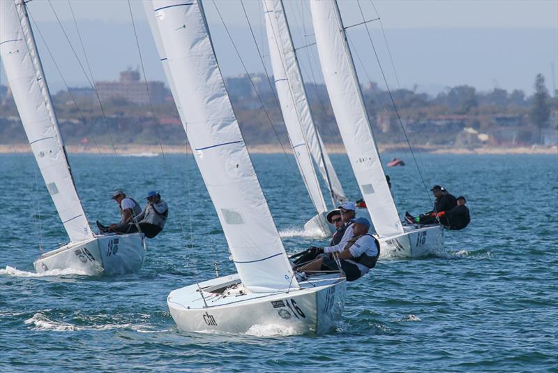 Dawn Raid leading Iain Murray's Northern Havoc and Tom King's Iron Lotus to the top mark in the second race for the first time. - photo © Alex McKinnon Photography