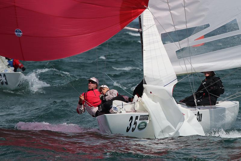 Marcus Burke and Jenni Danks make sure that they're focusing on making Yandoo XX is going as fast as possible photo copyright Alex McKinnon Photography taken at Royal Brighton Yacht Club and featuring the Etchells class