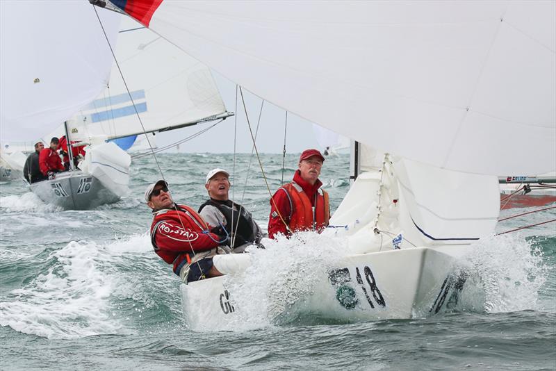 Fast Forward from RBYC skippered by Bruce McBriar and crewed by Tony Bond and Jeff Casley make their way to the finish in the first race. - photo © Alex McKinnon Photography