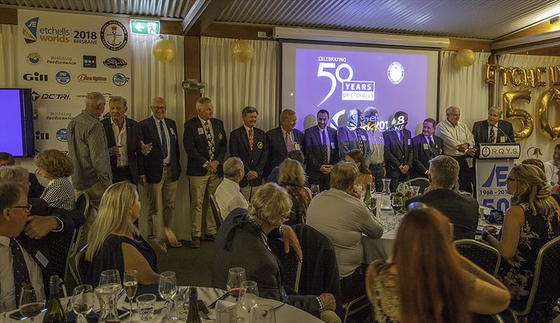 Some of the former Etchells World Champions and Life Members photo copyright John Curnow taken at Royal Queensland Yacht Squadron and featuring the Etchells class