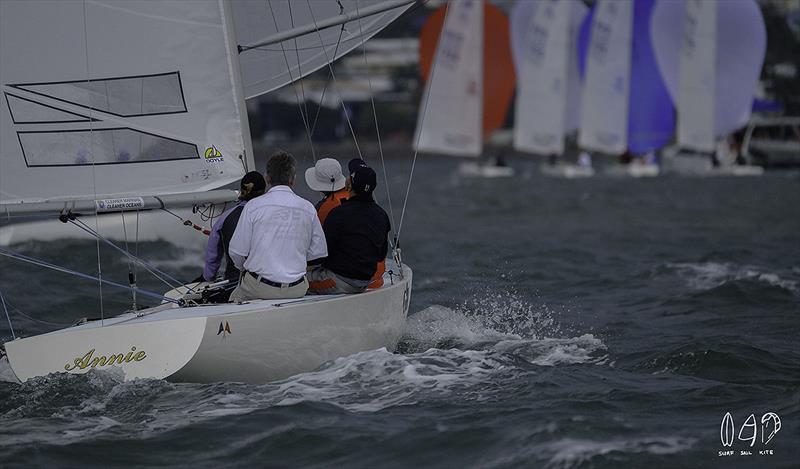 Annie, USA 1388, with Gary Gilbert, Andrew Heenan, Claire Heenan and Stephn Girdis on board - 2018 Etchells World Championship photo copyright Mitch Pearson / SurfSailKite taken at Royal Queensland Yacht Squadron and featuring the Etchells class