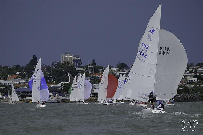 The fleet head home to RQYS at Manly - 2018 Etchells World Championship - photo © Mitch Pearson/SurfSailKite