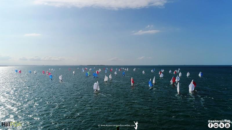 Downwind fleet shot on day 1 - Etchells World Championship photo copyright Nic Douglass / www.AdventuresofaSailorGirl.com taken at Royal Queensland Yacht Squadron and featuring the Etchells class