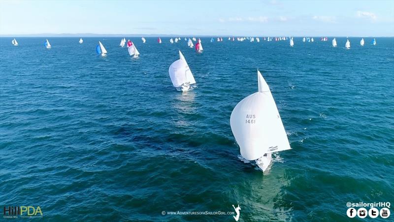 The Big Fella takes race one of the Etchells World Championship photo copyright Nic Douglass / www.AdventuresofaSailorGirl.com taken at Royal Queensland Yacht Squadron and featuring the Etchells class