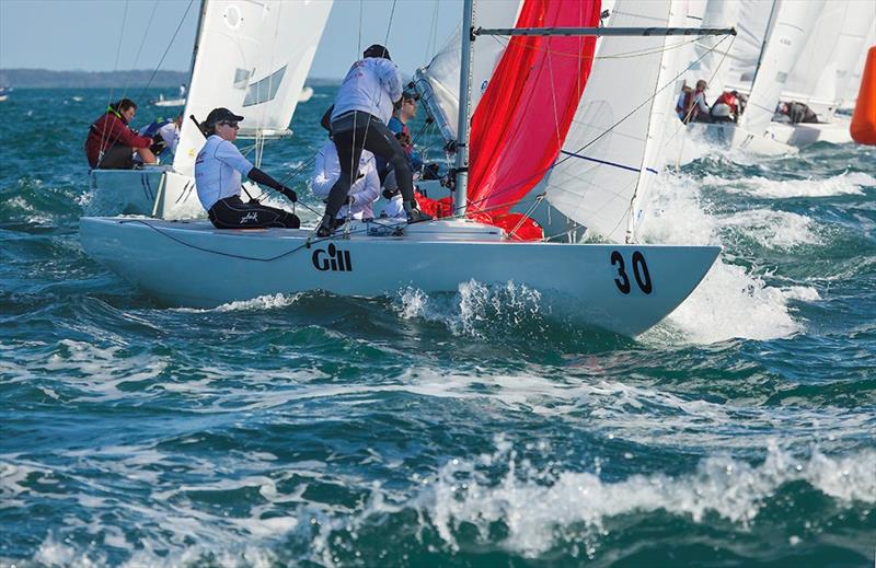 Rogue (Robin Row, Sam Johnson, Gregory Doolan, and Kate Baisden) setting up for the spinnaker hoist. - photo © John Curnow