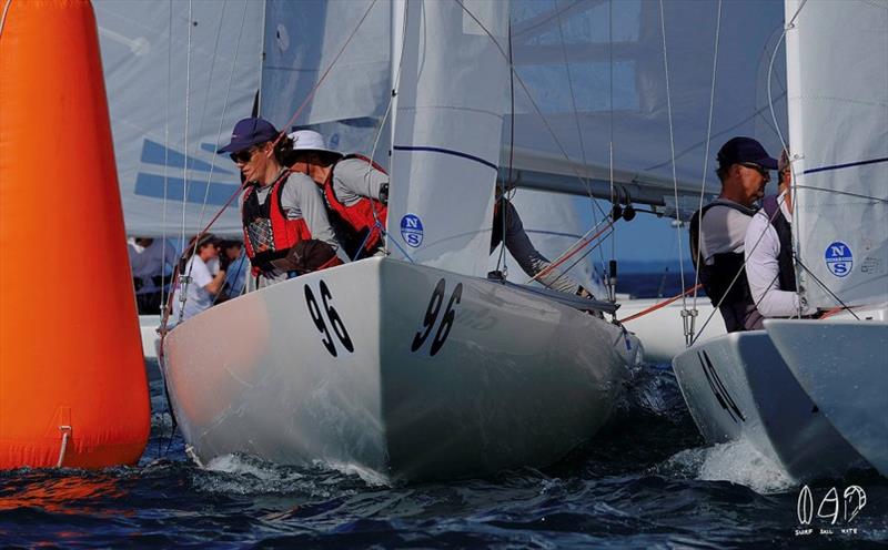 Deep in the thick of it with Dangerzone photo copyright Mitchell Pearson / SurfSailKite taken at Royal Queensland Yacht Squadron and featuring the Etchells class