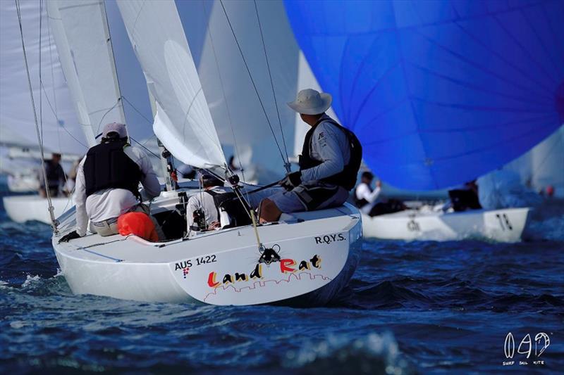 Land Rat had a great day right up with the leaders photo copyright Mitchell Pearson / SurfSailKite taken at Royal Queensland Yacht Squadron and featuring the Etchells class