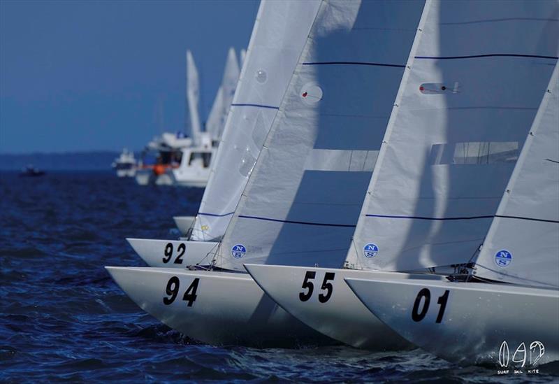 Just a little bit over! photo copyright Mitchell Pearson / SurfSailKite taken at Royal Queensland Yacht Squadron and featuring the Etchells class