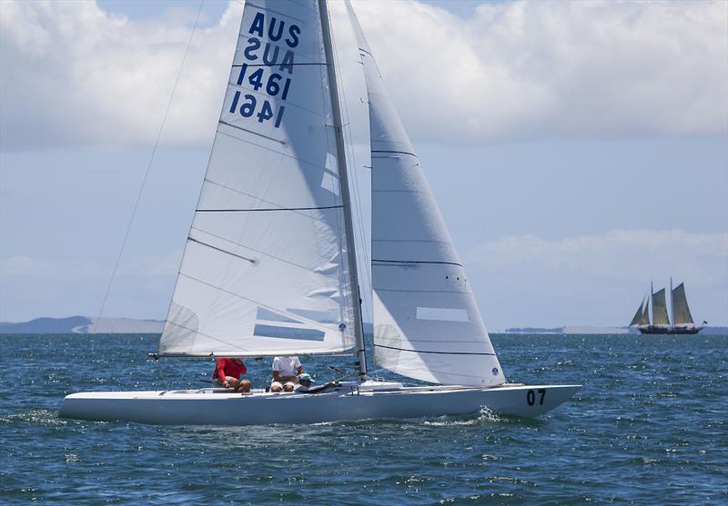Havoc (Iain Murray, Colin Beashel, and Richie Allanson) on day 2 of the Etchells Australian Championship photo copyright John Curnow taken at Royal Queensland Yacht Squadron and featuring the Etchells class