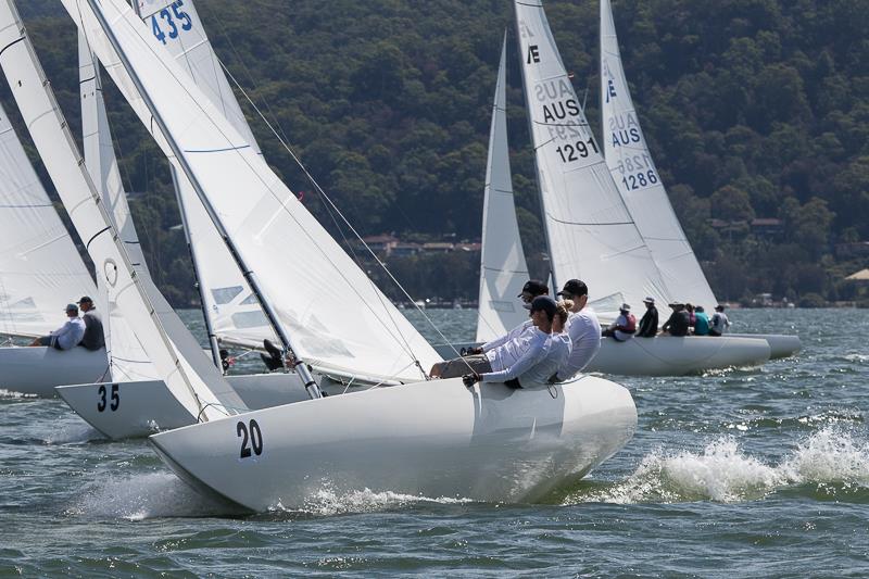 Flirtation Skippered by Matt Crawford and crewed by Robert Crawford in tight competition on the way to the top mark - photo © Alex McKinnon Photography