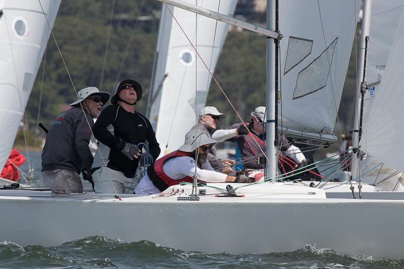 The Don Skippered by Don Wilson crewed by Graeme Murray and Brian Hawthorne working hard down the run - photo © Alex McKinnon Photography